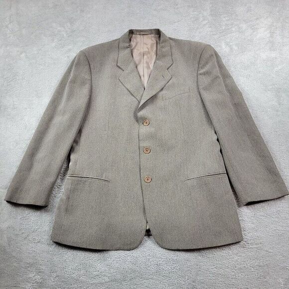 Armani Collezioni Blazer‎ Jacket Suit Saks 5th Avenue 46 Gray Made In Italy - Picture 1 of 16
